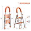 LUISLADDERS 2 Step Ladder Aluminum Lightweight Folding Step Stool Portable