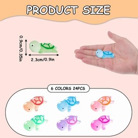 24 PCS Mini Resin Turtles, Mini Resin Animals Tiny Turtles Figurines Glow in the Dark, Miniature Figurine Luminous Ornaments for Garden DIY Craft Micro Landscape Car Aquarium Dollhouse Decoration