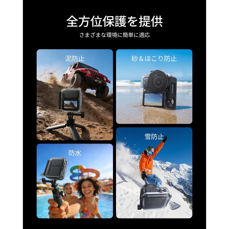 TELESIN Waterproof Case for DJI Osmo Nano 60M/196FT Waterproof Housing