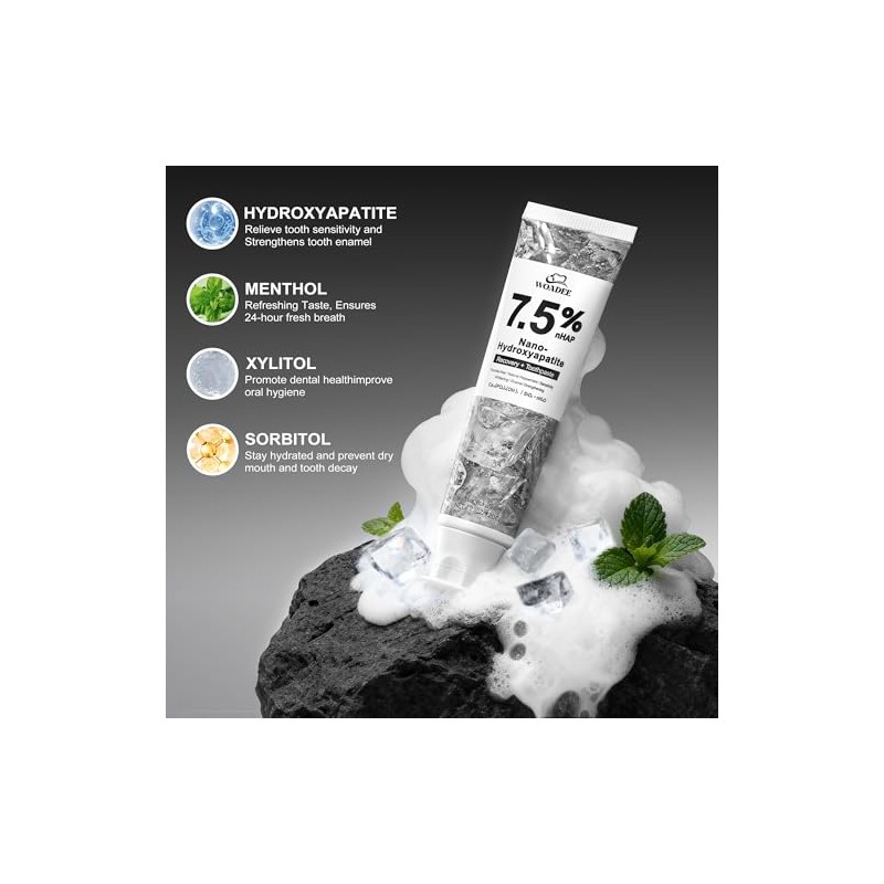 Woadee Nano Hydroxyapatite Toothpaste for Advanced Enamel Protection, Fluoride Free
