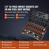VEVOR 1/2" Drive Impact Socket Set, 34 Piece Socket Set