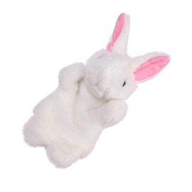 Tomaibaby Bunny Hand Puppet Role Play Puppets Stuffed Rabbit Hand Puppet Easter Plush Animal Toys for Party Favor (White)