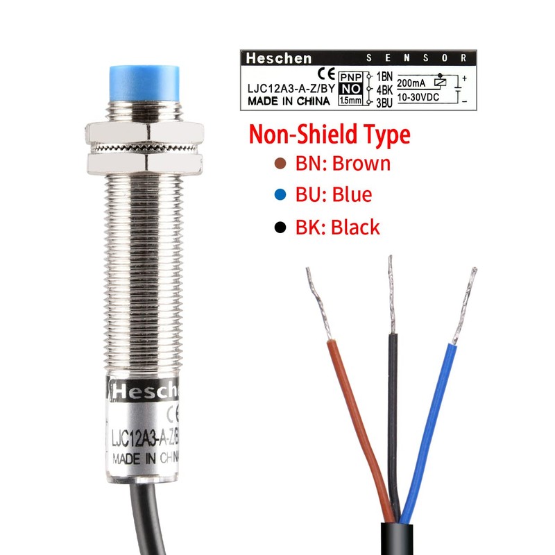 Heschen Capacitive Proximity Switch LJC12A3-A-Z/BY Detector 1-5 mm 10-30VDC 200mA