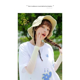 SILMERIA Arm Cover, Cooling Sensation, Arm Cover, Long, Cool Sensation, Macaron Color, Girl-Feeling, Gradation, Hanging Dye, Sleeve Curva, UV Protection, UPF 50+, Sunscreen, UV Protection, Pink