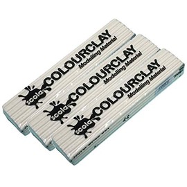 scola 3 x Colour Clay 500g Re-Usable Non Hardening Animation Modelling - (01 White) - more Colours (click)