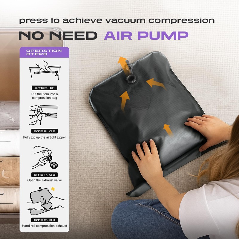Vacuum Storage Bags for Travel, 1 Pack 70D Nylon Reusable