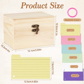 NZZVNZ Index Card Box 15.1 x 10.2 x 10.3 cm, Vocabulary Cards, Flashcards, 12.5 x 7.9 cm Flashcards, Colourful for English Vocabulary and Notes, and Office School Presentation Lecture