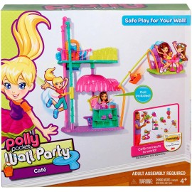 Mattel Polly Pocket Wall Party Cafe Playset - Safe Play for your Wall - Doll Included