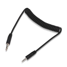 3.5mm Male to Male Coiled Cord, Non Delay Stable Flash Sync Cable for Leica G F Series DSLR, Synchronize Shooting, Avoid Loss