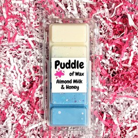 Puddle of Wax - Almond Milk & Honey Soy Wax Melt Snap Bar - 50g - Laundry Scent - Vegan Friendly - Made in the UK