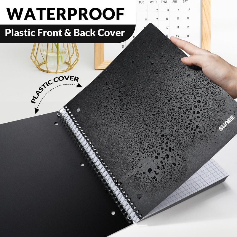 SUNEE 5 Subject Graph Paper Notebook - 400 Pages, 9"x11",
