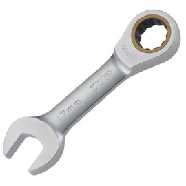 TOP RCW-17S Short Ratchet Combi, 0.7 inch (17 mm) Opposite Sides, Can Be Tightened, 5° Feed Angle, Short Type