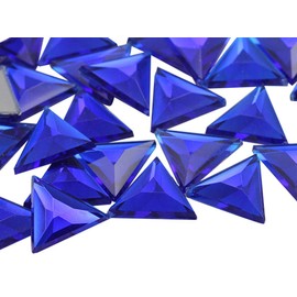 Allstarco 13mm Flat Back Triangle Acrylic Rhinestones Plastic Gems Plastic Costume Jewels Embelishments - 50 Pieces (Blue Dark Sapphire .NAB01)