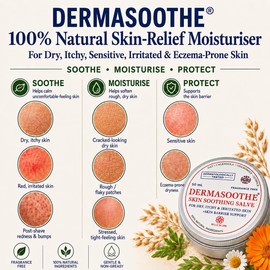 Dermasoothe Moisturising Skin-Relief Balm | Fragrance-Free & All-Natural | For Dry, Itchy, Sensitive & Eczema-Prone Skin | Skin Barrier Support | Oat, Calendula, Chamomile & Liquorice UK Made (50 mL)