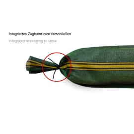 5 x Silo Sandbags Suitable for Flood Protection, 25 cm x 100 cm with Handle, Drawstring and Carry Handles, Silo Bags for Filling, UV-Resistant High-Quality Monofilament Fabric