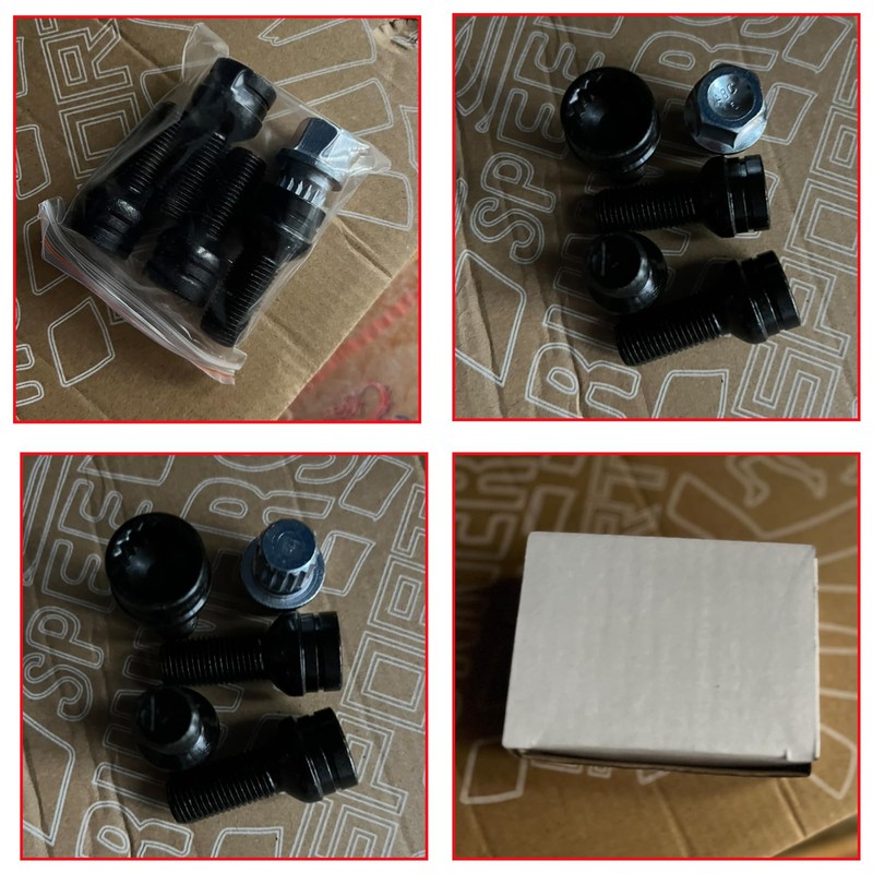 4 Pcs Steel Anti-Theft Wheel Bolts M14 x 1.5mm