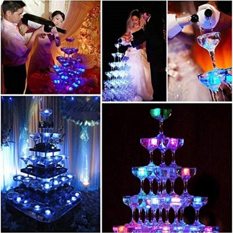 ZuoMei 12pcs Ice Light Cube Ice Cube Light Glow Ice