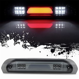 AQEEI 3rd Brake Light Fit For Dodge For Ram 1500 2500 3500 2002-2009 For Dodge For Ram 1500 2500 3500 Van 2002-2003 High Mount Stop Light Cab Roof Center Tail Cargo Light (Chrome Housing+Smoke Lens)