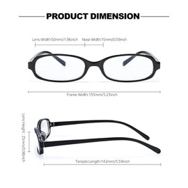 HASFOX Oval Eyewear Frames Clear Lens Bayonetta Fake Glasses Retro Fashion Office-Siren Aesthetic Y2K Style E220819
