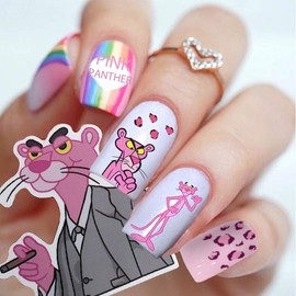 EBANKU Cute Animal Nail Stickers, 3D Stickers, Cute, Nail Art, Ultra Thin, Design, Nail Decoration, For Adults and Children, Nail Jewelry (Set of 12)