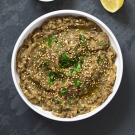 Med Cuisine Roasted Eggplant Purée| 6 LB | Ready-to-Eat| Vegan| Smokey Flavour| Superb| Dip| Spread| Perfect for Baba Ganoush