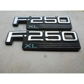 Ford 93-97 Ford F250 F-250 XL Side Fender Emblems Nameplates Logos F2TB-16B114 Badges