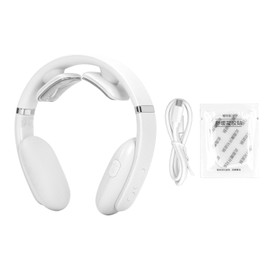 Intelligent Neck Massager Multifunction Hot Compress Pulse Heating Neck Massager Pearl White