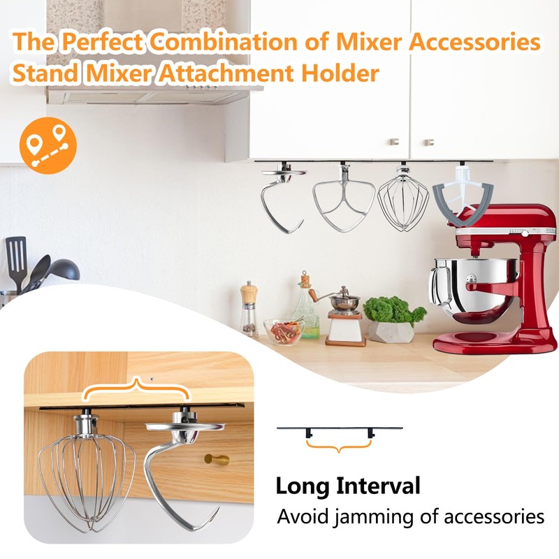 4 Pack Stand Mixer Attachment Holders Compatible with Kitchen Aid