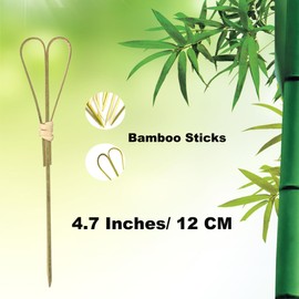 AUEAR, 100 Pack 4.7 Inch Bamboo Cocktail Picks Heart Shaped sticks for Appetizers Skewers Toothpicks Decorative Snack Sandwich Finger Food Tapas Fruit Kabob BBQ Bar Wedding Party Supplies