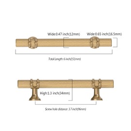 Asidrama 10 Pack 3.75 Inch(96mm) Knurled Champagne Bronze Kitchen Cabinet Handles, Cabinet Pulls Kitchen Cabinet Hardware Cupboard Handles Drawer Pulls