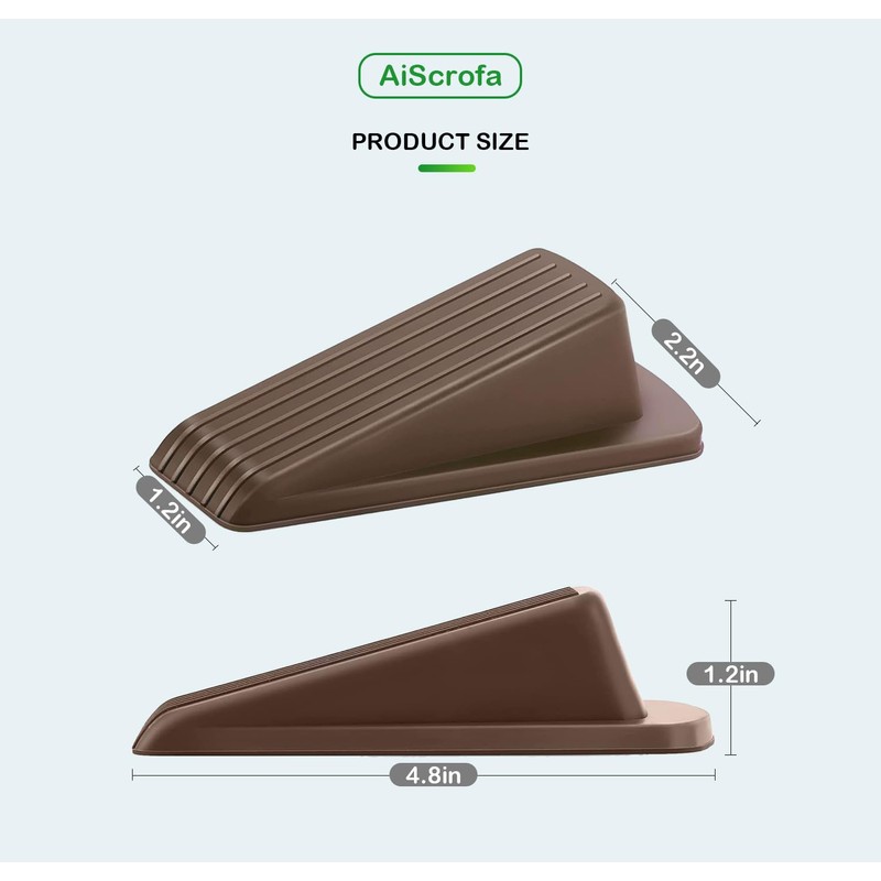 AiScrofa Door Stoppers for Bottom on Floor, Gaps, Rubber Wedge,