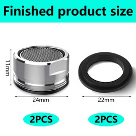 QZKJQDD 2 Pack tap Aerator, Tap Nozzle Replacement Part, Tap Filter Nozzle, Faucet Aerator, Kitchen Tap Aerator, 24MM Brass Male Spout Threaded Aerator with Gasket