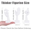 oliruim 3 Pcs Thinker Small Statue Set - White Art