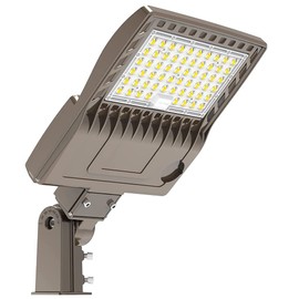150w High Voltage 347v 480v LED Shoebox Area Light Parking Lot Lighting Street Lamp Stadium Light Flood Light Type III Distribution 5000k Daylight UL DLC Lighting Facts (150w 347/480v, Slip Fitter)