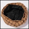 White Fang CZ377 Women's Beret Hat, Natural Check Mocha, Cute,