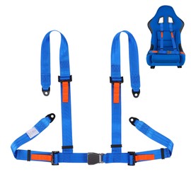 Yakitoko 1Pcs Universal 4 point Safety Harness Set 2inch Fits Go Kart,UTV,ATV,Racing Blue
