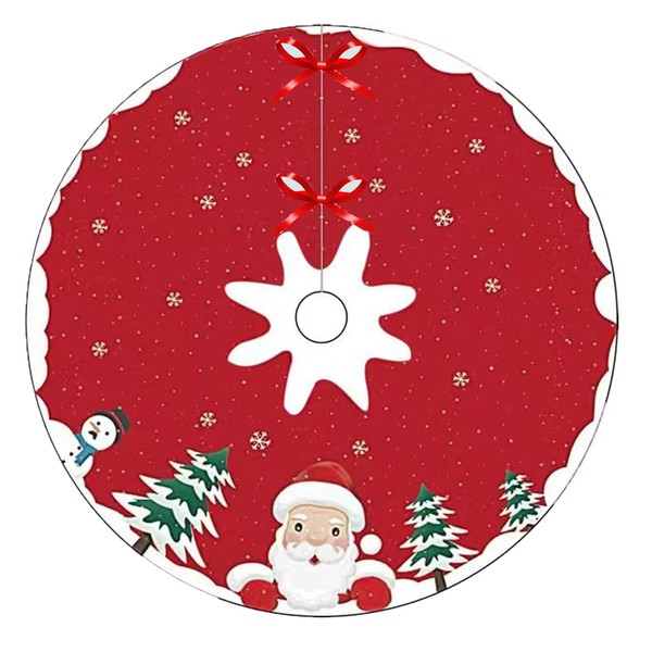 Christmas Tree Skirt 48 Inch Soft Plush Christmas Tree Mat