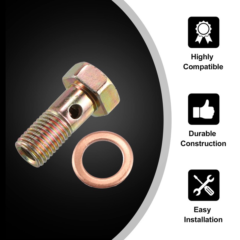 X AUTOHAUX 2 Set Banjo Bolt Brake Fitting Adapter Kit