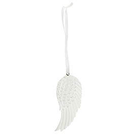 Stunning White Resin Angel Wing Hanging Decoration - 7cm x 3cm (1 Pc.) - Intricate Design & Quality Craftsmanship - Ideal Home Decor Accent