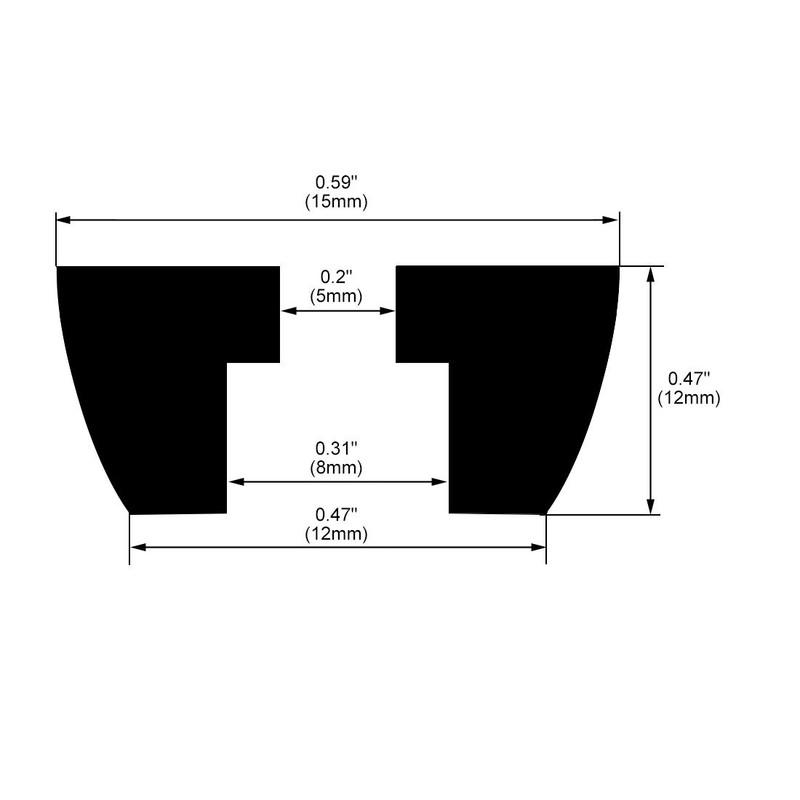 sourcing map Rubber Feet Buffers Pads D15x12xH12mm Black 20pcs