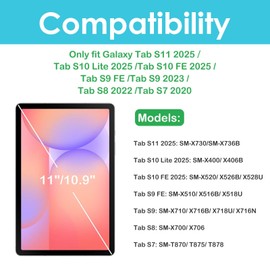 ProCase 1 Pack Screen Protector for Tablet Galaxy Tab S11/ Tab S10 Lite/Tab S10 FE 2025/Tab S9 FE 10.9"/ Tab S9 2023/ Tab S8 2022/ Tab S7 2020 11", Hardness Tempered Glass Screen Film Guard