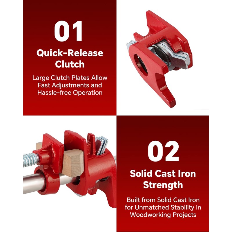 ATPEAM Wood Gluing Pipe Clamp Set | 4 Pack 3/4’’
