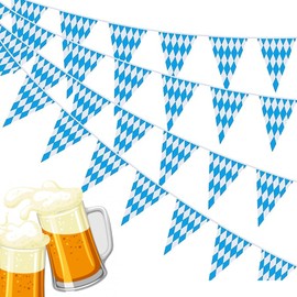 XZEIT Oktoberfest Decorative Pennant Garland, Oktoberfest Bunting Garland, 36 Metres Oktoberfest Decoration, Oktoberfest Garland Banner, Bavarian Decoration for Oktoberfest Decoration Party (30 x 45