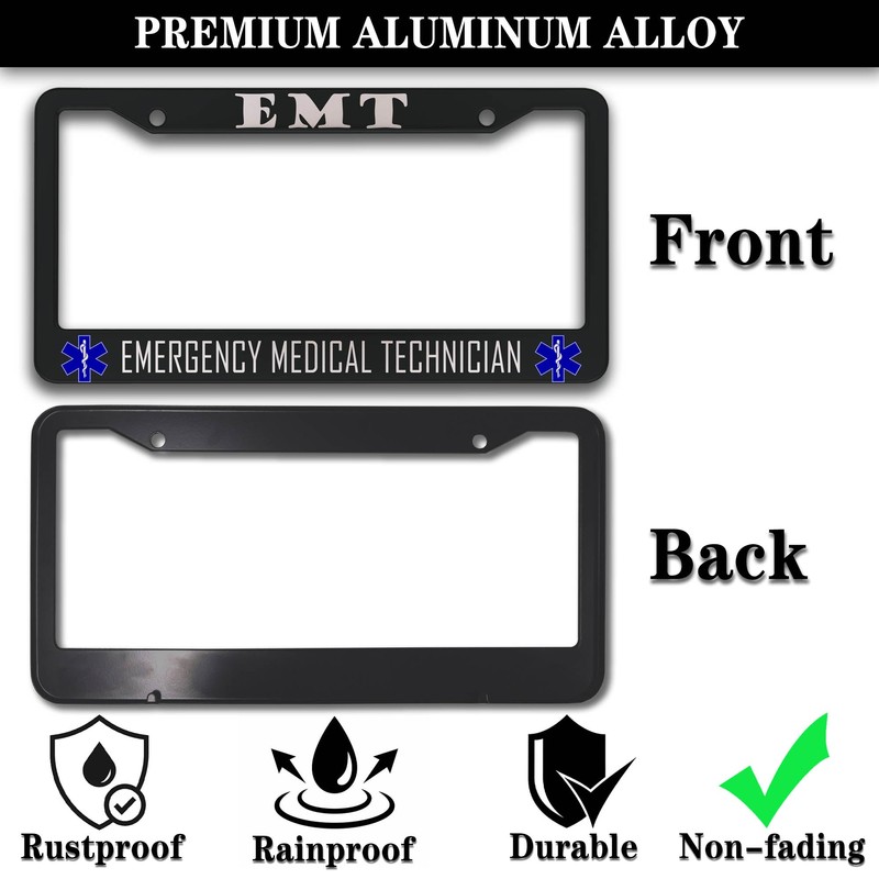 License Plate Bracket Black and White License Plate Frames EMT