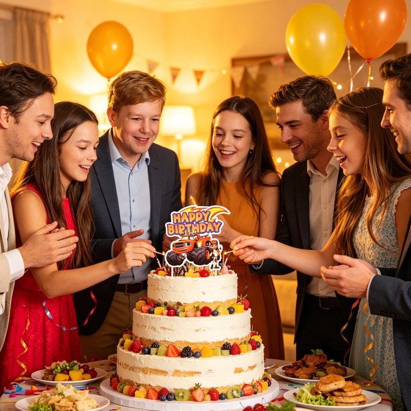 Blaze - Decorazione per torta, 25 pezzi, Blaze e mostri,