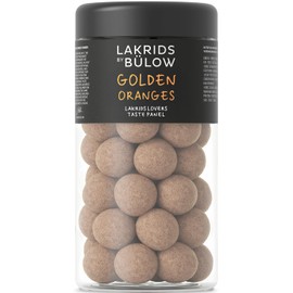 LAKRIDS BY BÜLOW - Golden Oranges - 10.4 oz - Chocolate Covered Gourmet Licorice - Black Licorice with Caramelized Dulce Chocolate, Orange & Crunchy Caramel