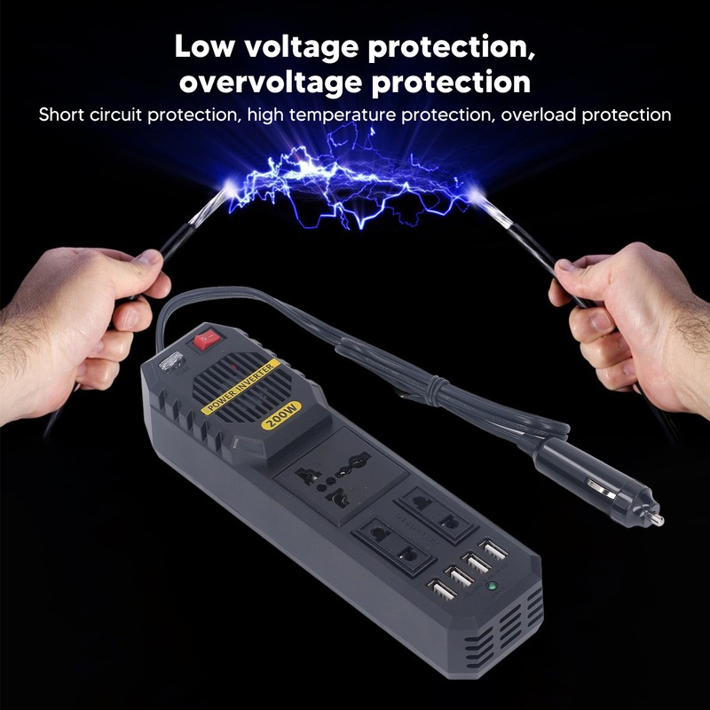 Car Power Inverter 200W 12V to PWM Modified Sine Wave