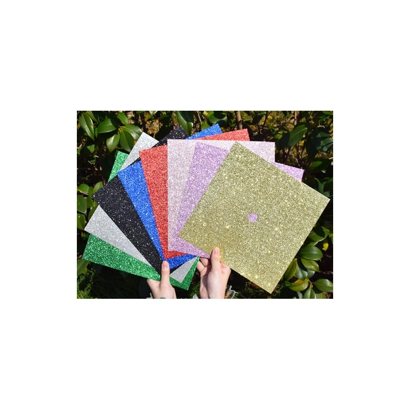 Graduation Cap Decorations - Glitter Paper, Letter Stickers, Self Adhesive
