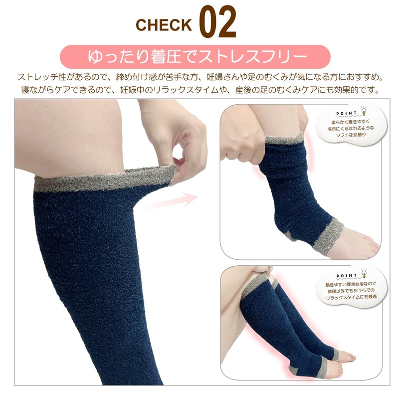 Sammy Agora Women's Compression Socks, Fluffy, Toeless Socks, For Night,