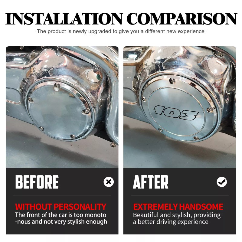 YHMTIVTU Chrome 103 Derby Timing Timer Cover For Harley Touring